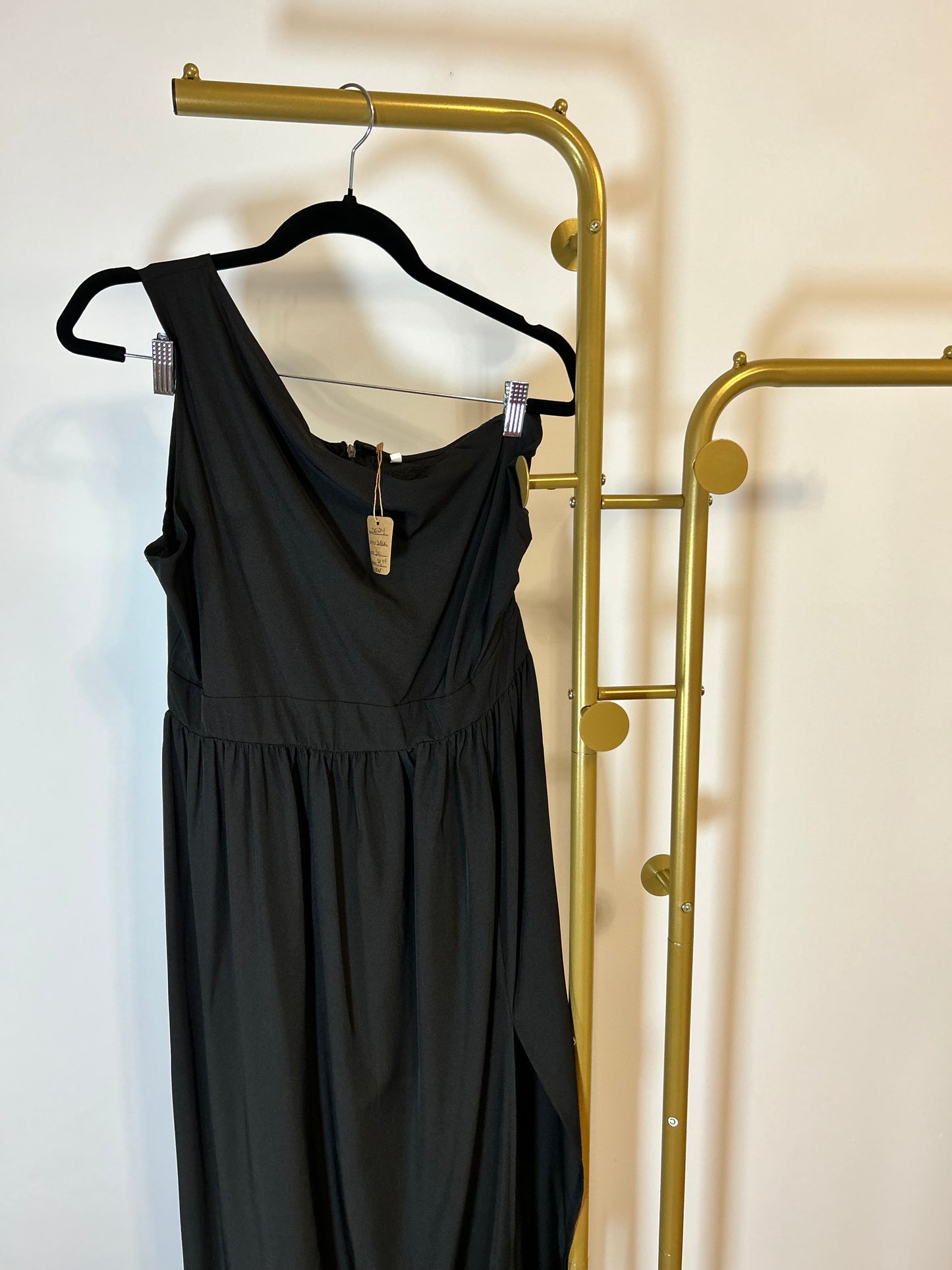 One Shoulder A-Line Side Slit Maxi Dress - 2XL